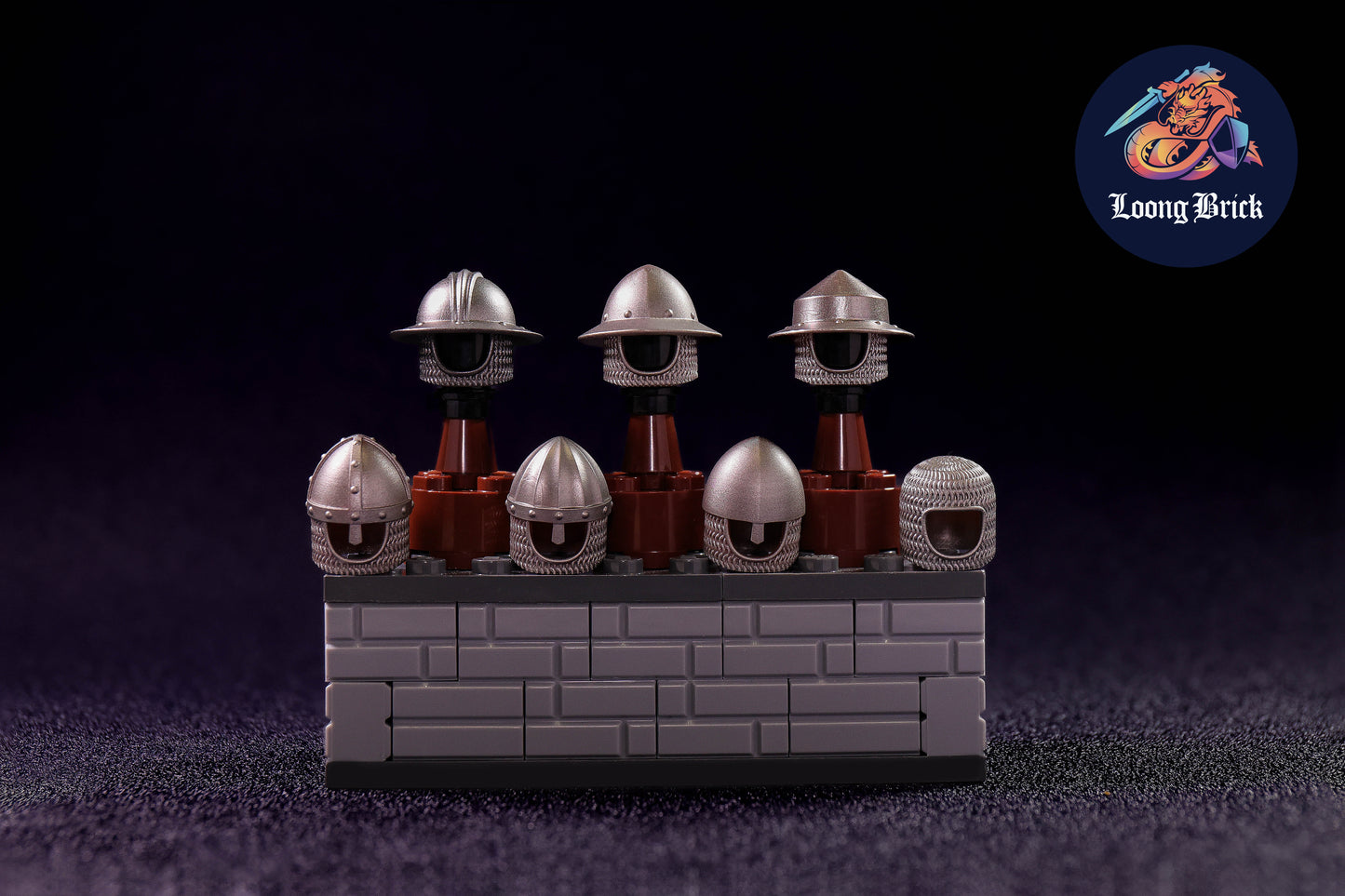 Kettle Helm&Norman Helm&Chain Mail in Flat Silver Version